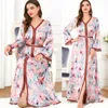 Etnische kleding bloemenprint maxi jurk vrouwen moslim abaya dubai kaftan marokkaanse caftan arabische robe feestjurk islamitische jalabiya