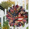 Fleurs décoratives Indépendance Day Decorations de couronnes 2024 Couronnes commémoratives patriotiques d'été pour porte d'entrée