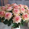 Fiori decorativi 5 pezzi 50 cm francese touch touch roses bouquet bouquet artificiale decorazione di auto per matrimoni