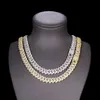 Collar de joyería de diseñador Hip Hop 2 Filas Piedras de 14 mm Sterling Sier White Goled VVS VVS Diamond Moissanite Cuban Link Chain Rock Jewellry con Gra