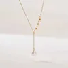 Pendant Necklaces Minar Classic Asymmetric Natural Freshwater Pearl Adjustable Chain Pendant Necklaces for Women Real Gold Plated Copper Choker