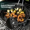 Outils Hybride BBQ antiadhésif Pan de gril à chaleur à la chaleur à 900 F Lavage de vaisselle en toute sécurité de 13 pouces de diamètre 4 et pèse 3 livres