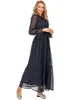 Ethnische Kleidung Frauen muslimisch einfach und elegant Abaya Schnüre-up Langarm Runde Hals Damen Dress Nahen Osten Dubai Türkei Täglich solide