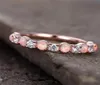 Beauty Pink Prinzessin Luxuslegierung Mode Schmuck Ehering Engagement Ringe für Frauen Edelstahl Rosegold Ring6051374