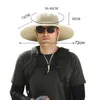 Berets Solar Fan Fisherman Hat Duże brzeg słońca pasek przeciwpromowany anty-UV Sunlight Ochrona na zewnątrz Camping Cap
