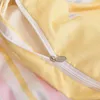 Queen -Quilt -Abdeckungssätze gelbe gestreifte Bettdecke mit Kissenbezug Cobertor 2 Plazas Cama Kingsize Dekbertrek 240x220 240430