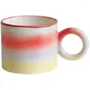 Cups Saucers Korean Cute Coffee Cup Reusable Colored Cozy Ceramic Design Breakfast Kawaii Porcelain Taza Desayuno Drinkware OB50BD