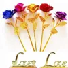 Feuille artificiel or stock plaqué rose longue tige fleur cadeaux créatifs pour le mariage d'amant Noël Valentin pour mères maison 1207