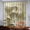 Curtain 3D Printed Botanical Embossed Lotus Shading Window For Children'S Living Room Bedroom Kicthen Door Hall Home Decor