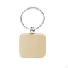 Party Favor Beech Wood Keychain Favors Blank Personalized Customized Tag Name ID Pendant Key Ring Buckle Creative Birthday Gift SN4123