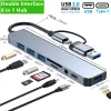 8 In 2 USB Hub 3.0 USB C Hub Dock Station 5GBPS High Speed Transmission USB Splitter Type C naar USB OTG -adapter voor MacBook Pro PC Computeraccessoires