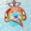 PVC Water Hammock Recliner Inflatable Floating Swimming Mattress Sea Ring Pool Party Toy Lounge Bed Accessories 240509