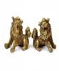Lucky Chinese Fengshui Pure Brass Guardian Foo Fu Dog Lion Standue Pair4831885