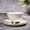 Mugs Bone China Gold Coffee Cup och Saucer Ceramic Afternoon Flower Set