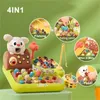 4 IN1 Baby Montessori Toys Toddler Fishing Whac-A-Mole Pull Carrot Feeding apprentissage des jouets éducatifs pour bébé 1 2 3 ans Cadeaux 240510