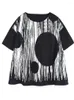 Camicie da donna xitao stampare camicia camicia ventallover ventola casual stile minoritario a strisce patchwork 2024 estate sciolte top wld16682