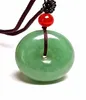 Donne Mens Rope Natural India Green Jade Gemstone Donut Necklace a ciondolo6811203