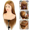 Mannequin Heads Human model head 24 inches 80% real hair with shoulder hairstyle virtual doll hairstylist practicing weaving training curl kit Q240510