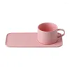 Mugs Nordic Ceramic Coffee Cup Saucer Set Creative Simple Dessert Tray European Afternoon Tea With Spoon Small Fresh LB40609