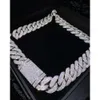 AAA Gems ketting 18 mm 20 mm Sier 10K/ 14K/ Gold Pating Moissanite 4 Rows Sprong Iced Out Vvs Miami Cuban Link Chain