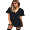 Kadın Tişörtleri Kadın Bandaj Tişörtleri Soğuk Omuz Yaz Modası 2024 Seksi V Boyun Kadın Üstleri Kısa Kollu Tişört Elbise