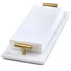 Boîtes de rangement en marbre blanc porte-serviette de serviette de salle de bain serviette en papier de salle de bain organisateur de l'organisateur de l'espace