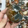 Dekorativa figurer Naturliga färgglada Ocean Stone Palm Gemstone Smooth Polished Pebble Reiki Healing Chakra Home Decoration