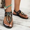 Chaussures décontractées Sandales Sandales Tongs tongs Summer 2024 Tlines Femme Élégante avec des talons bas Sandalias de Mujer