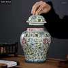 Bottiglie di stoccaggio smalto vaso generale jar ceramico caramella tè caddy distributore contenitori cosmetici barattoli di zenzero decorazioni per la casa vintage