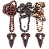 Naszyjniki wiszące moda naturalne półprzewodnikowe kamienie bohemian plemienna biżuteria hematyt kryształowy drewniany naszyjnik strzałek