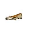 Casual Shoes 2024 Spring Women's Pumps Natural Leather 22-24,5 cm Crack Cowhide Sheepskin Full Split Toe Low Heel Women
