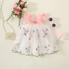 Robes de fille bébé fleur de mode d'été brodée en maille petite robe à manches volantes