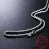 Hangers Sterling Sier 2/3/4mm 16-24 inch touwketting ketting voor mannen Vrouwen mode punk trouwfeest geschenken sieraden