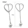 Dangle Earrings Uelf Imitation Pearl Heart Tassel Geometry drop earring for women statement wholesale