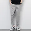 Pantalon pour hommes Spring Automne Vêtements Solid Pockets Elastic High Waited Straight Cargo Coutro Pantal