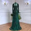 Robes de fête sereine colline musulmane verte sirène dentelle en dentelle de linge de luxe de luxe dubaï pour femmes mariage 2024 CLA71983