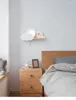 Wall Lamp Noordse wolken houten plank met trekschakelaar kinderen slaapkamer bedroom nachtlichtstudiestudie sconce led armatuur