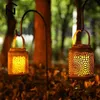 2st Vintage Hanging Candle Holders With Flameless LED Candles Metal Candleholder Table Candlestick For Home Decor 240429