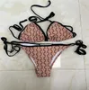 22SS Designer Swimsuit women Vintage thong micro cover up womens Bikini Sets Swimwear Printed Bathing Suits Summer Beach Wear Swimming Suit