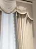 Curtain Custom Modern Simple Luxury European Shading Chenille Nordic Beige Cloth Blackout Tulle Valance Drape C1539