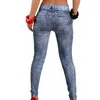 Dames jeans dames mode stretch plus lady's elastische ademende faux jean broek leggings
