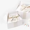 Wegwerp servies 10 stks/set Foldable Cake Sandwich Baking Packaging Boxes For Wedding Birthday Party Handhaste Takeaway Karft Paper Box