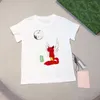 Summer White Kids Baby T-shirt luksusowy projektant uroczy wydrukowany 100% bawełniany modny topy dla dziewcząt i chłopców sportowych koszulka sportowa