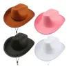 Cappelli cowgirl occidentali semplici con cowboy regolabile chiusura pull-on per performance del tapico per matrimoni in costume 0206