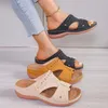 2024 Summer Women Wedge Sandals Premium Orthopedic Open Toe Vintage Antislip Leather Casual Female Platform Retro Shoes 240425