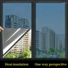 Pencere Çıkartmaları Gizlilik Film Güneş Koruyucu Reflektör Tonu Tek Yönlü Termal Kontrol UV Balkon İçin Dayanıklı Cam Çıkartma
