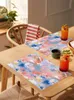 TABLEAU MATS ABSTRAIT PEINTURE D'HUILE DE FLORIE ART BLUE ET ROSE CAFE