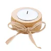 Titulares de vela 4pcs Candelário de madeira Criativo Titular Criativo Pequeno Candelas Candelas e Decoração de Desktop Presente com corda para Casamento El