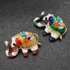 Brooches Broche d'animaux exotiques en émail en cristal à la mode pour les hommes et les femmes robes de mariage de bijoux accessoires d'épingle d'éléphant cadeau