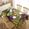 Столовая ткань Paisley Tablecloth Flowers Leaves Floral Pattern Gohemian Style Print Print Прямоугольная крышка для столовой декор